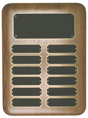 Elliptical Edge Walnut Perpetual Plaques - 3 sizes