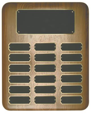 Elliptical Edge Walnut Perpetual Plaques - 3 sizes