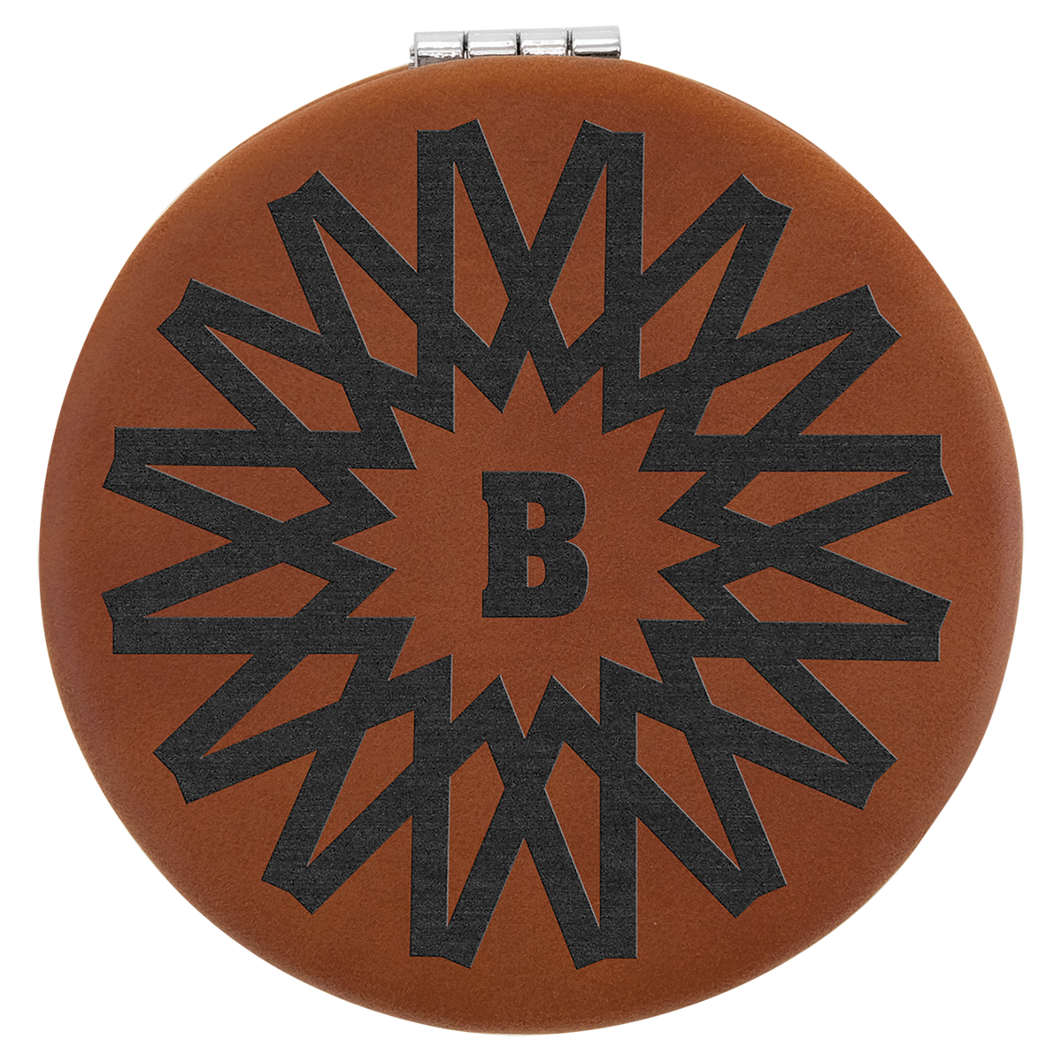 2 1/2" Laserable Leatherette Compact Mirror