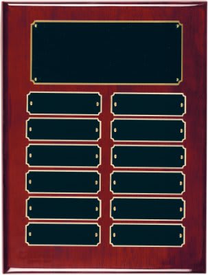 Rosewood Piano Perpetual Plaques with Notched Corner Plates - 7 Options