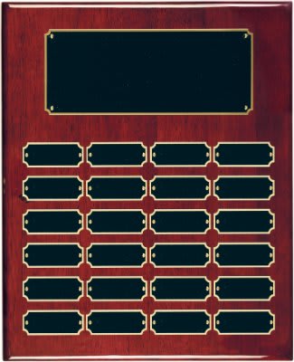 Rosewood Piano Perpetual Plaques with Notched Corner Plates - 7 Options
