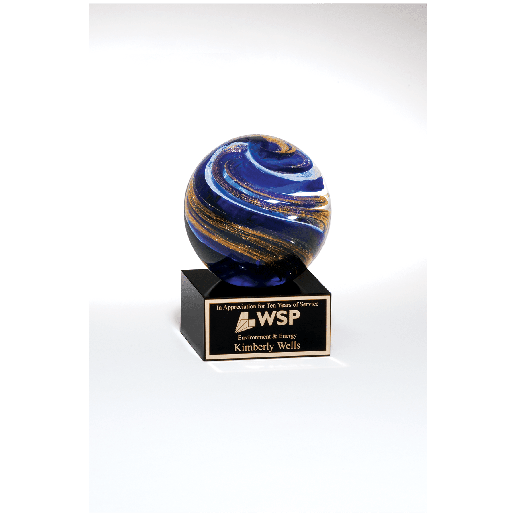 Sapphire Gold Dust Art Glass