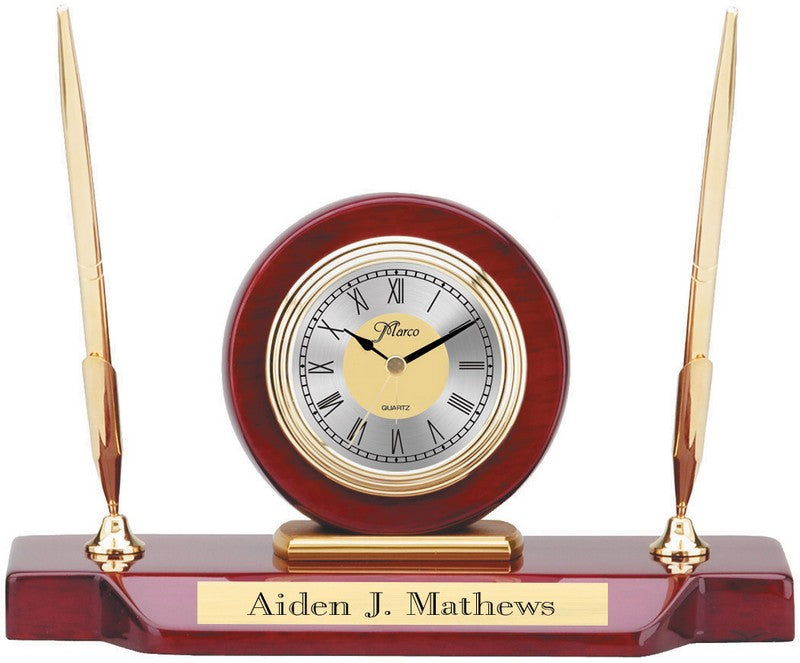 Double Pen Desk Clock